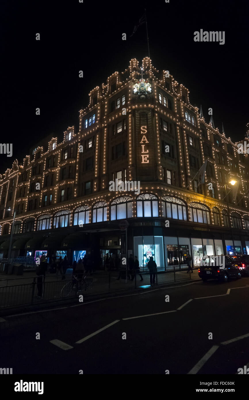 Harrods. The iconic luxury department store, situated in Knightsbridge Central London. Stock Photo