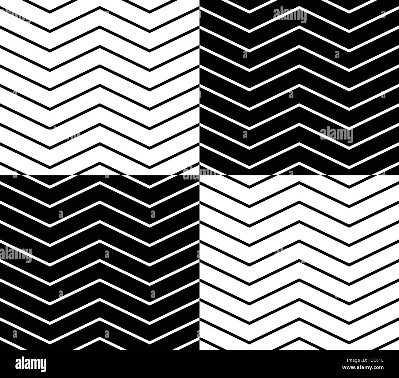 Zig zag, wavy lines seamless monochrome pattern Stock Vector Image ...