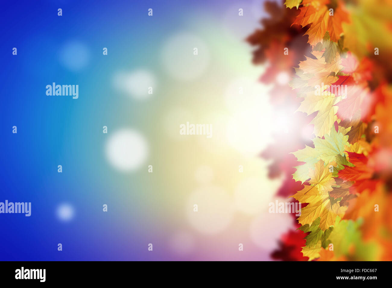 Background image with autumn leaves. Place for text Stock Photo - Alamy