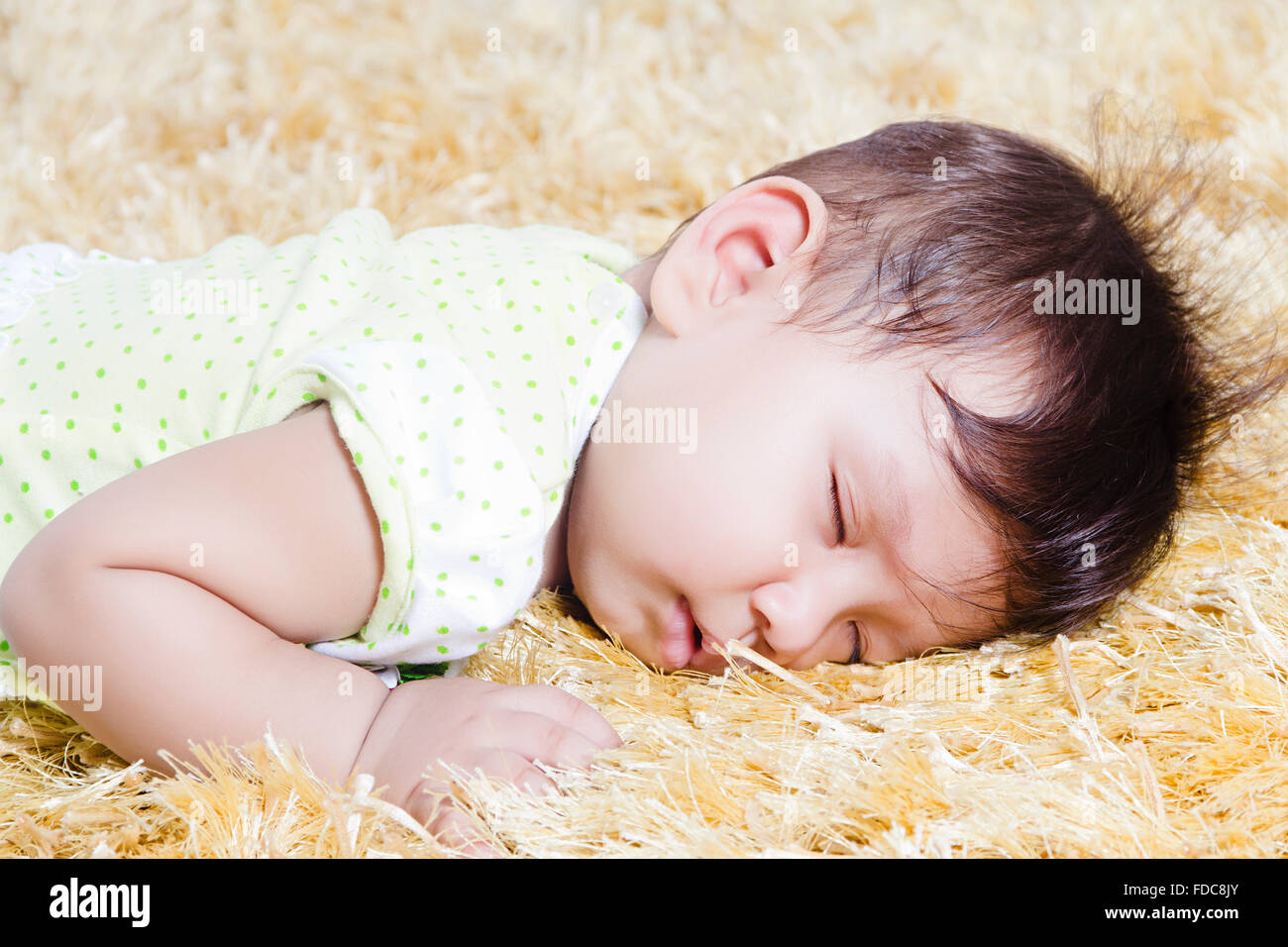 1 Child Baby Boy Rug Lying down Stock Photo