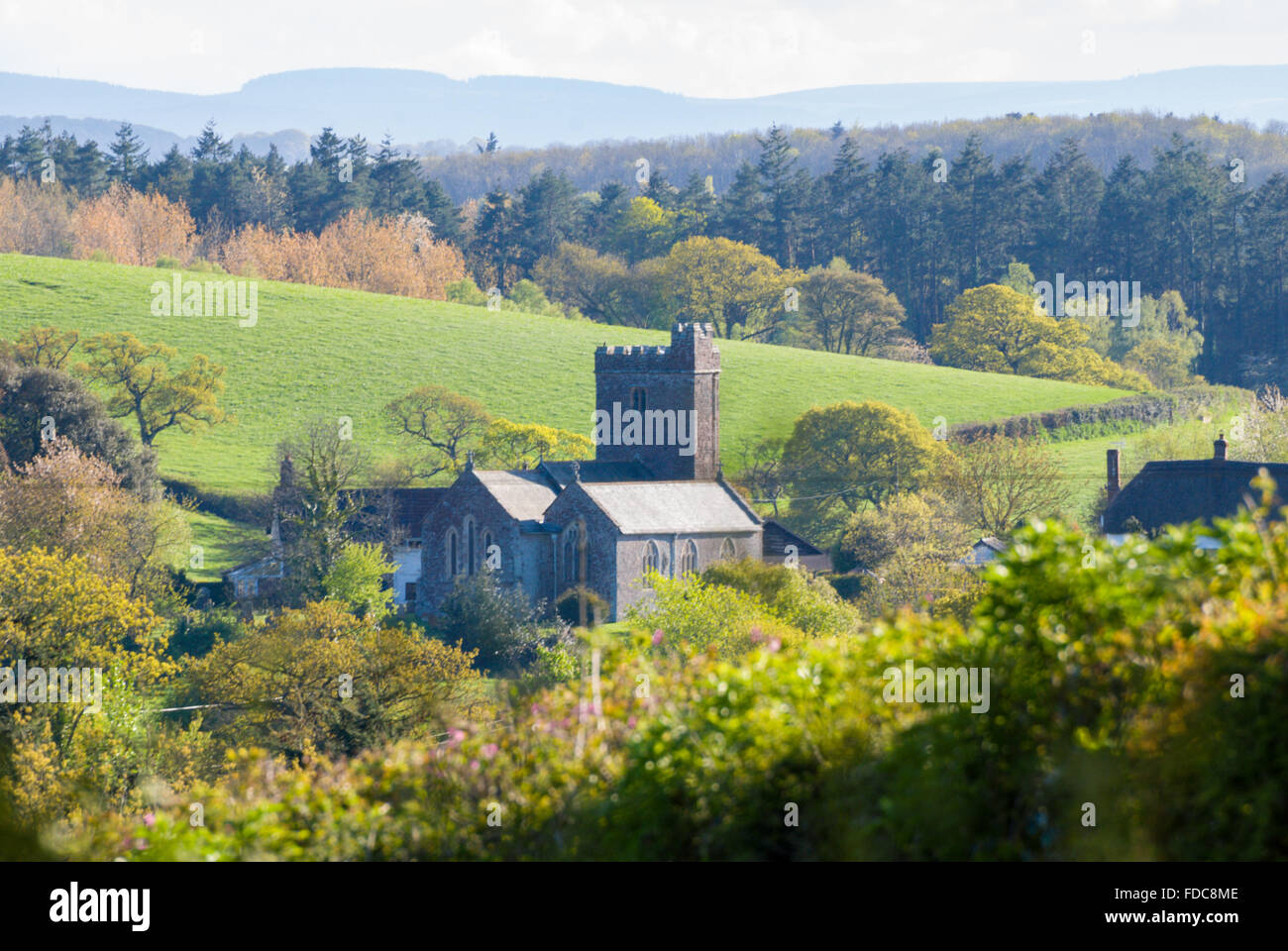 Stockleigh Pomeroy church in the rural countryside near Crediton, Devon