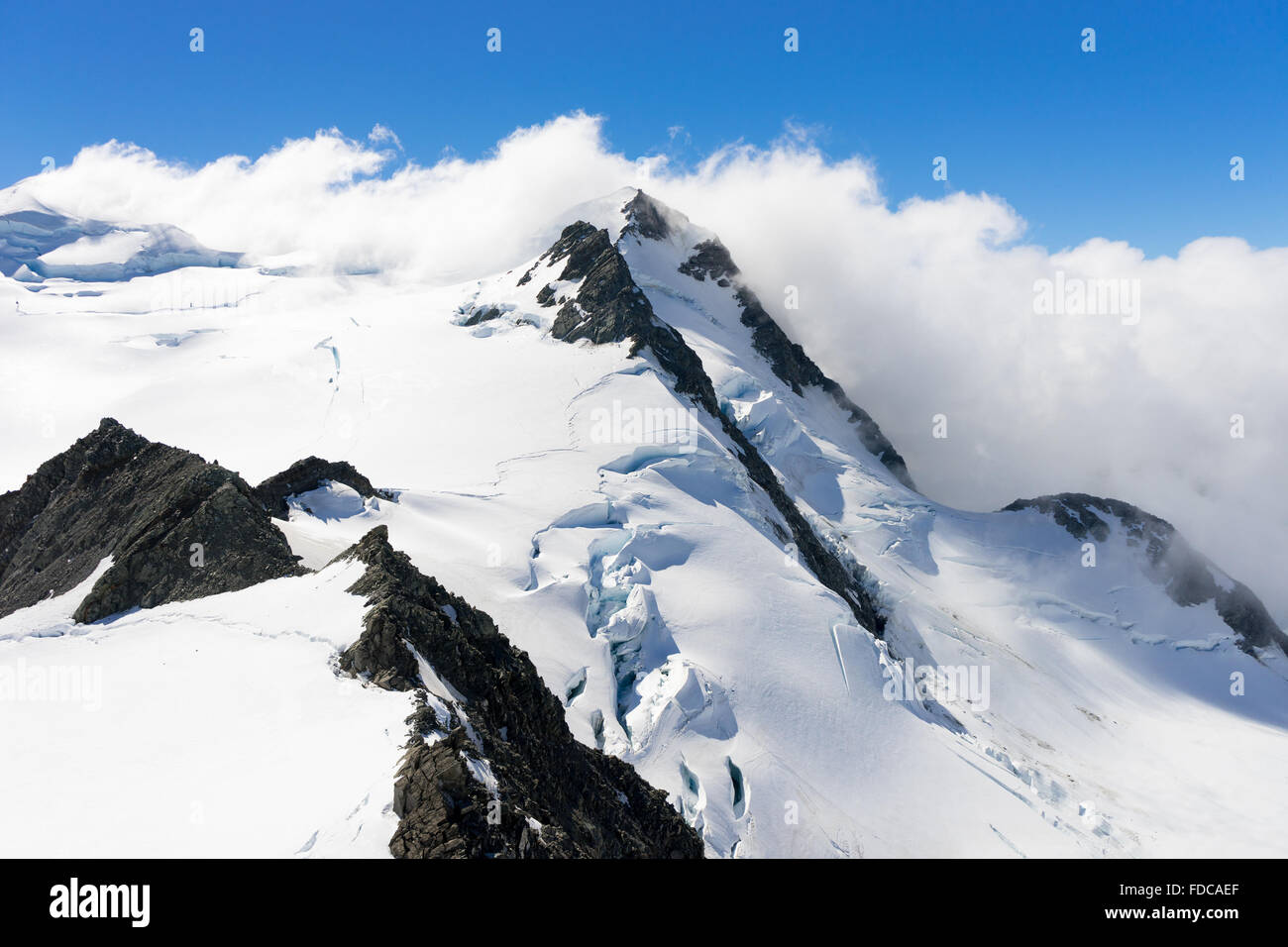 Mountain landscape with snow and clear blue sky Stock Photo - Alamy