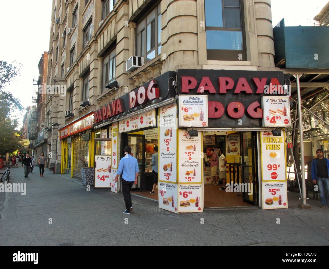 Papaya dog popular fast food restaurant in Manhattan Stock Photo Alamy