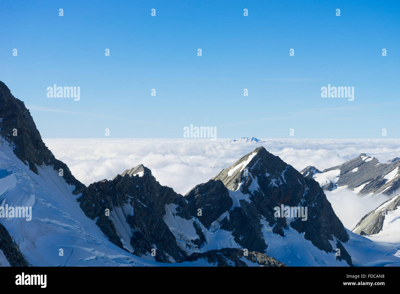 Natural mountain landscape with snow and clear blue sky Stock Photo - Alamy