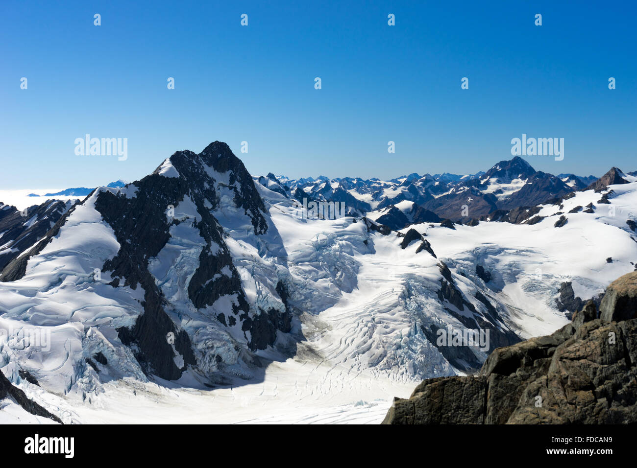 Natural mountain landscape with snow and clear blue sky Stock Photo - Alamy