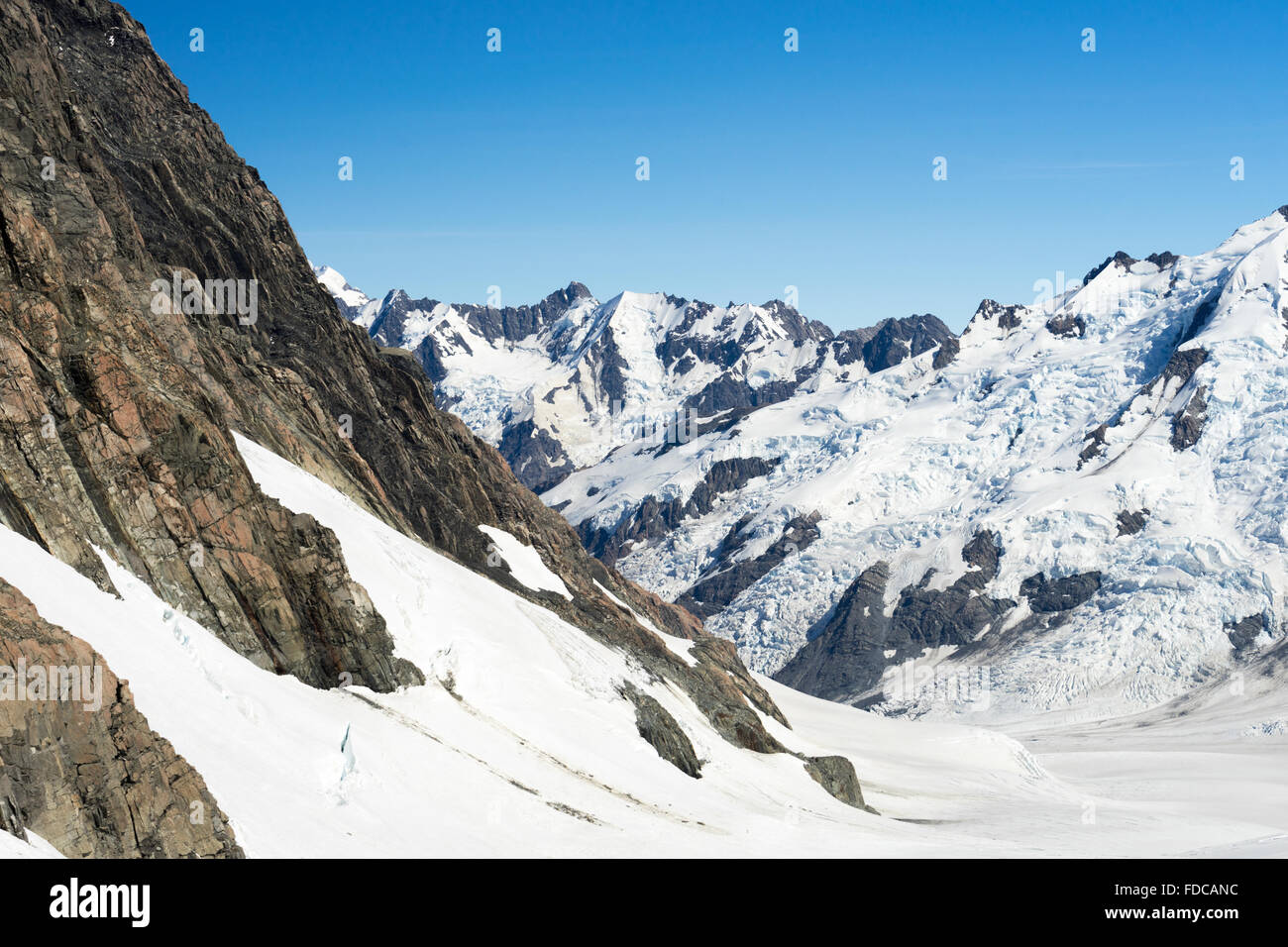 Natural mountain landscape with snow and clear blue sky Stock Photo - Alamy