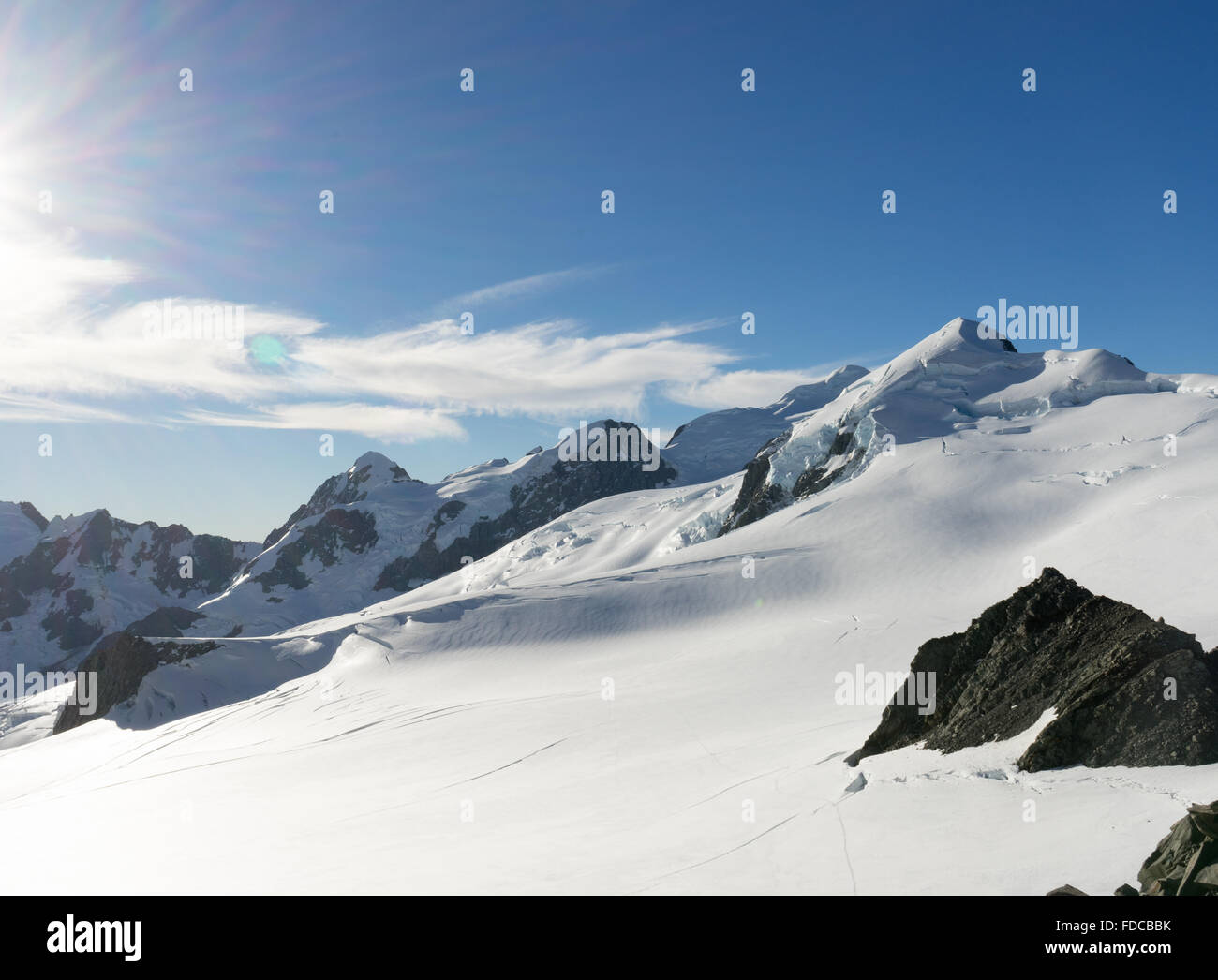 Mountain landscape with snow and clear blue sky Stock Photo - Alamy