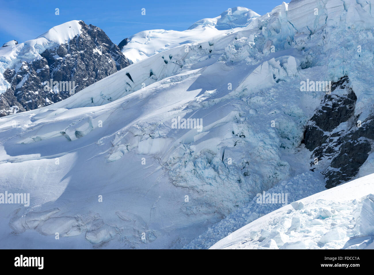 Mountain landscape with snow and clear blue sky Stock Photo - Alamy