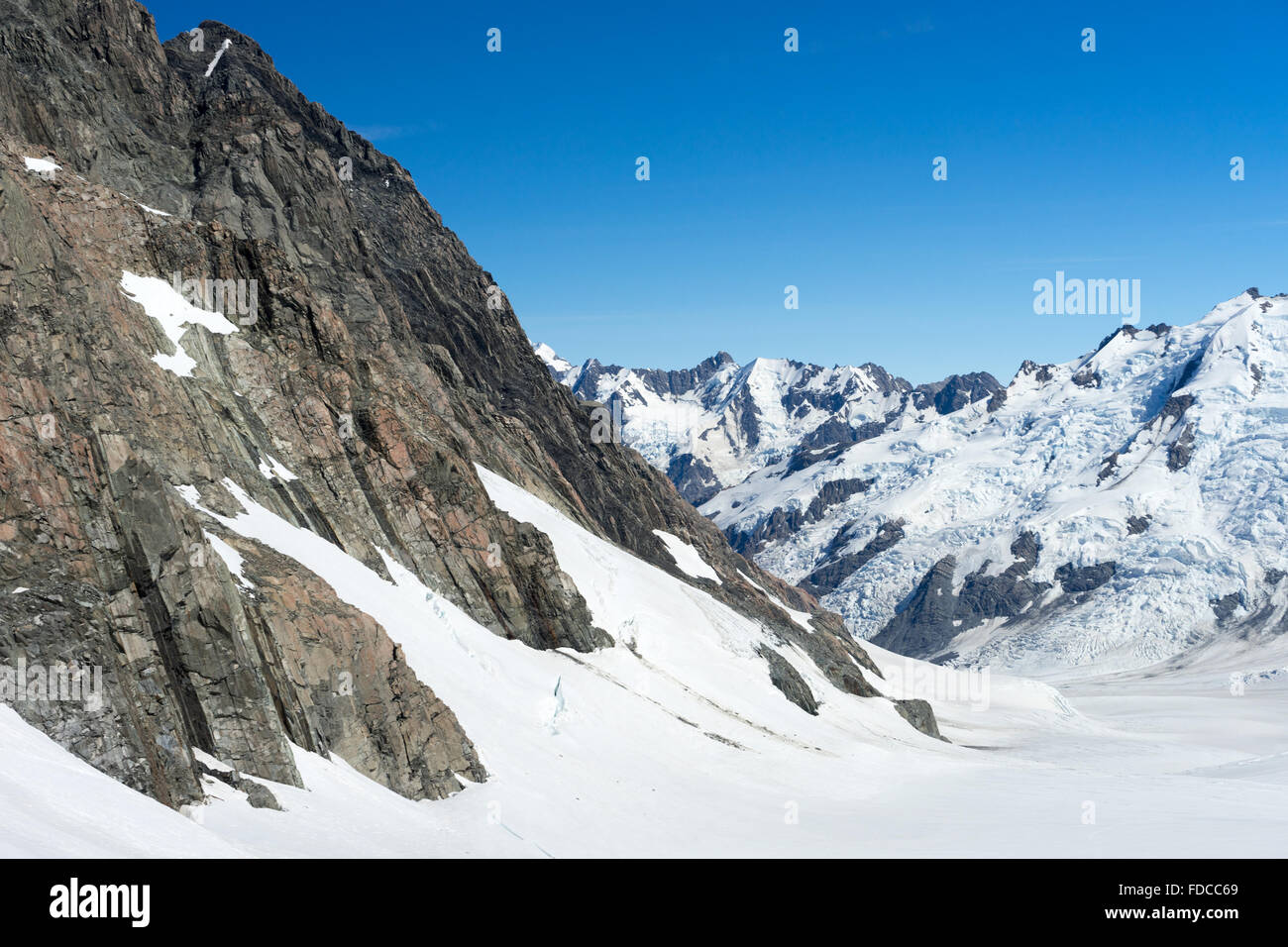 Mountain landscape with snow and clear blue sky Stock Photo - Alamy