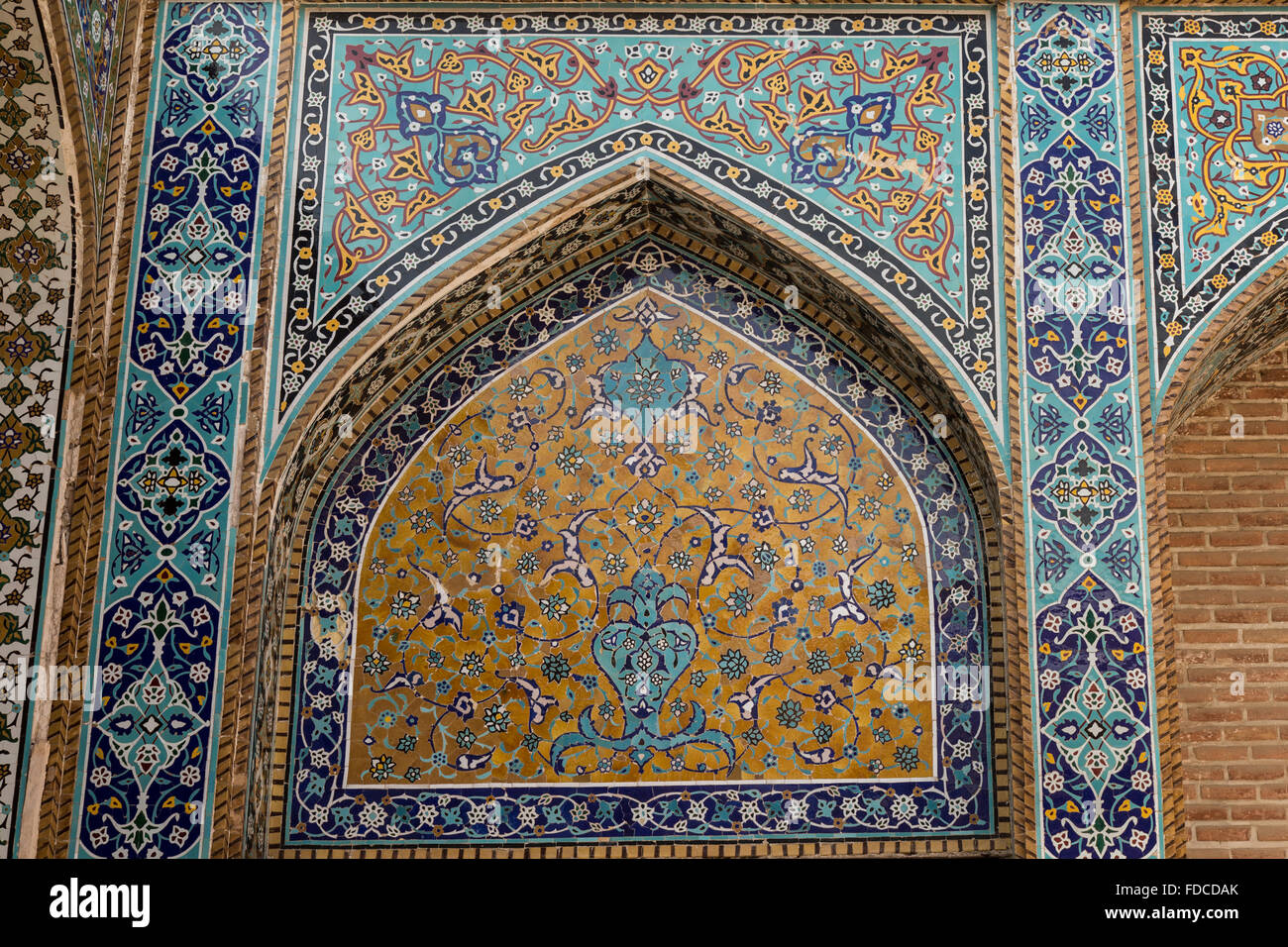 tile decoration in the tomb/mosque complex of Sheikh Safi Stock Photo