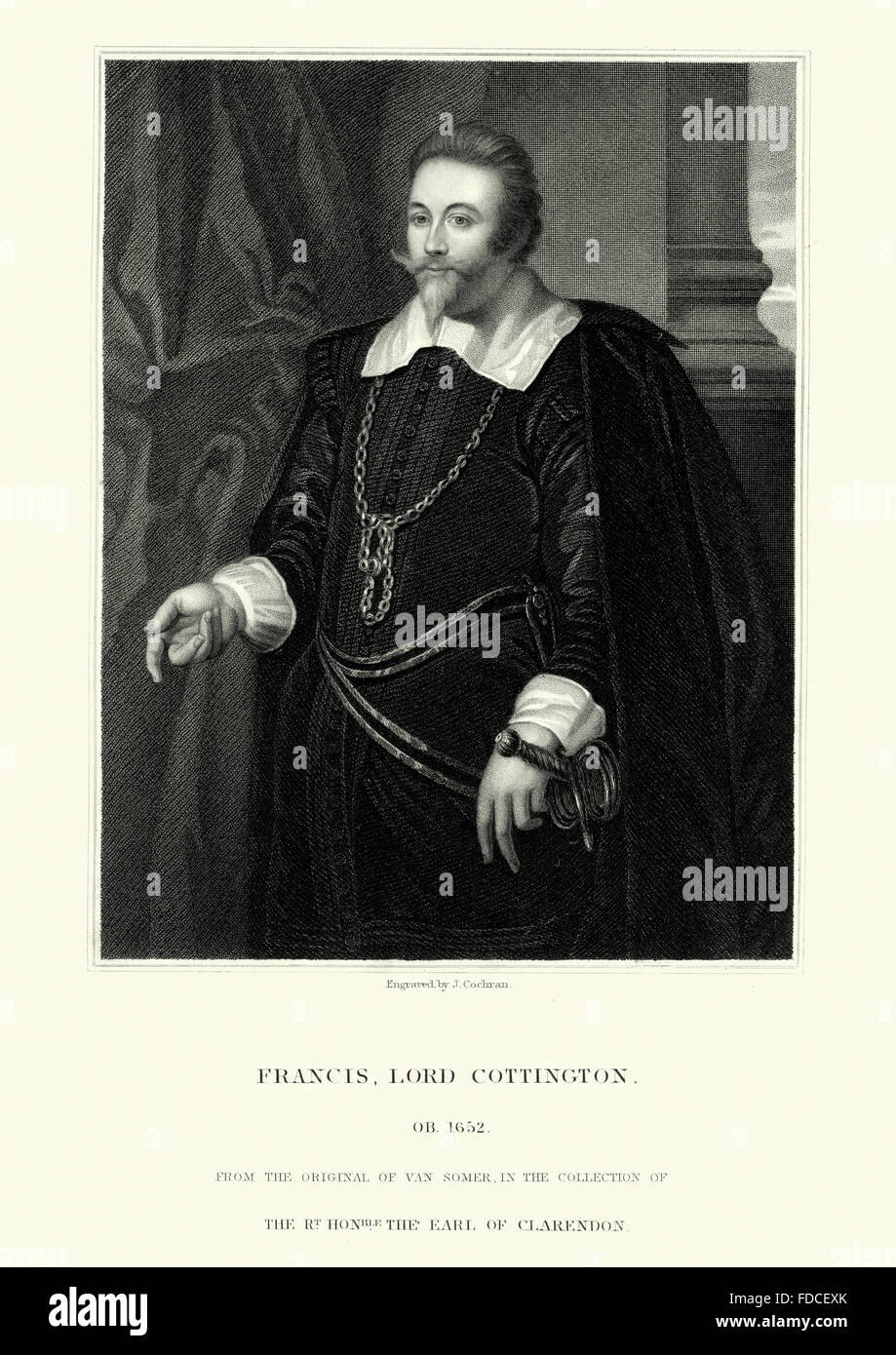 Francis Cottington, 1st Baron Cottington the English lord treasurer and ambassador and leader of the pro-Spanish, pro-Roman Cath Stock Photo