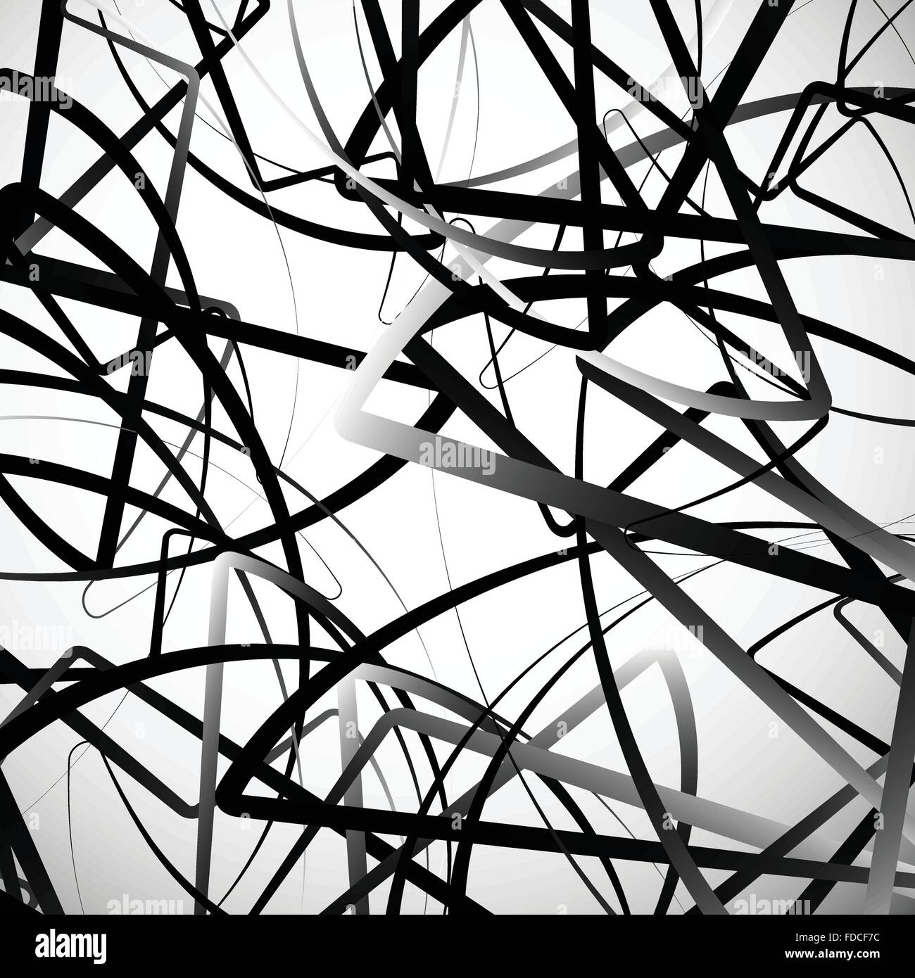 Random lines, abstract wavy lines. Artistic black and white vector ...
