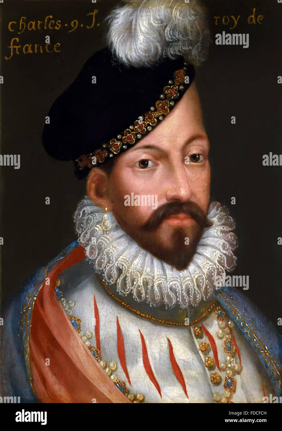 Portrait of King Charles IX   Charles IX 1550 – 1574 King of France French Stock Photo