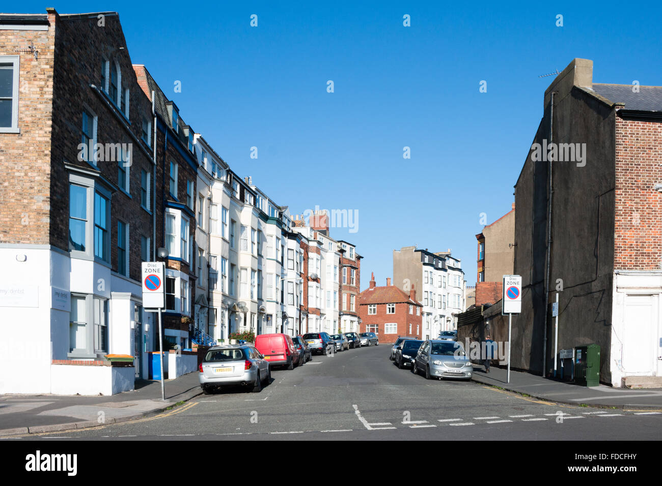 Streets and cityscape of Scarborough, a small seaside town in North