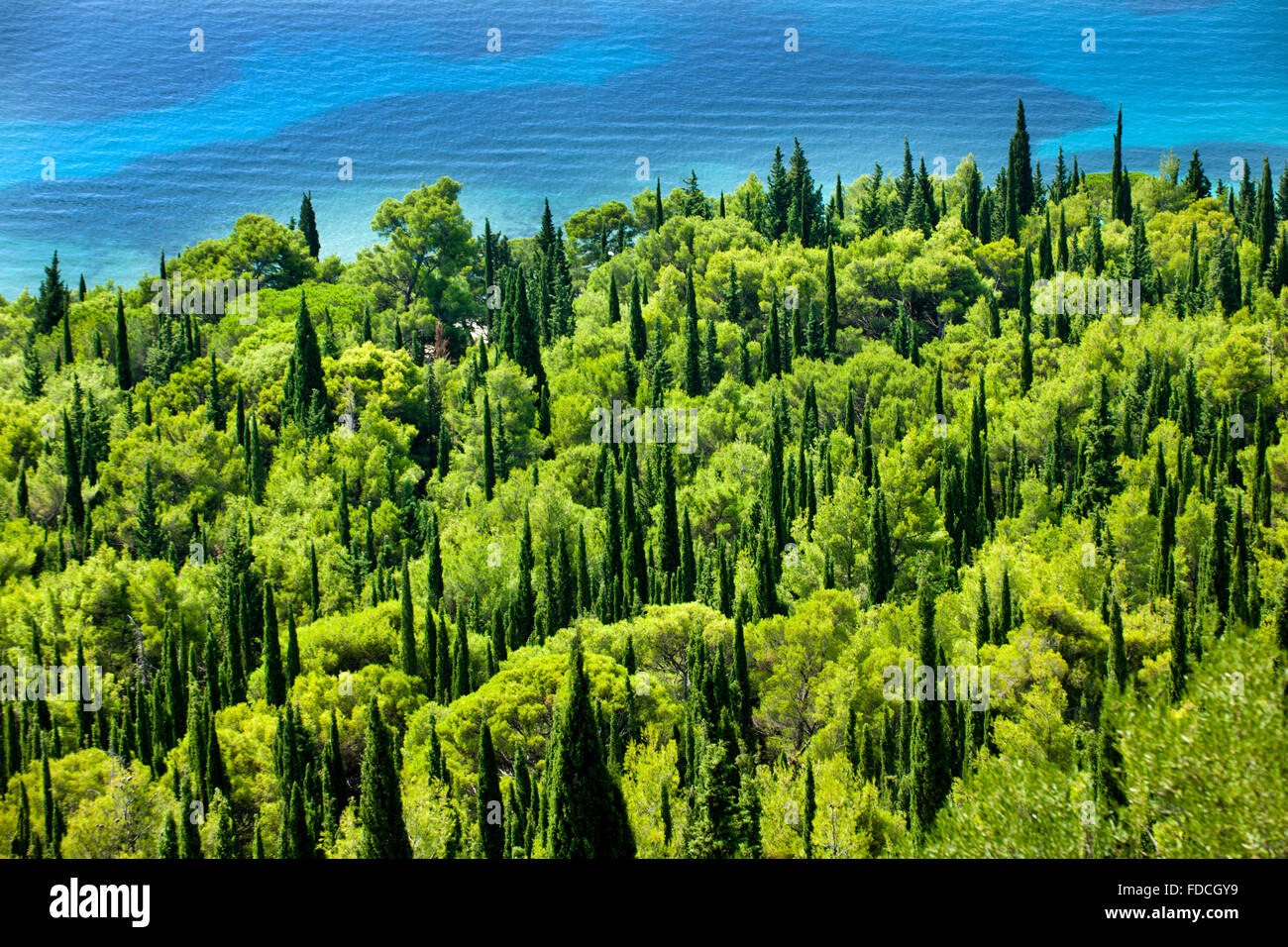 Kroatien, Dalmatien, Halbinsel Peljesac, Orebic, Blick vom Franziskanerkloster Stock Photo