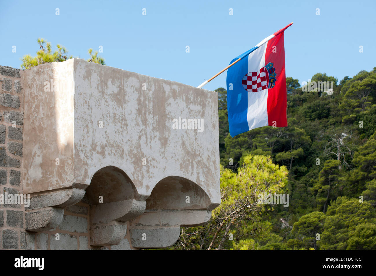 Kroatien, Dalmatien, Insel Mljet, Kloster der Hl. Maria im Nationalpark Mljet Stock Photo