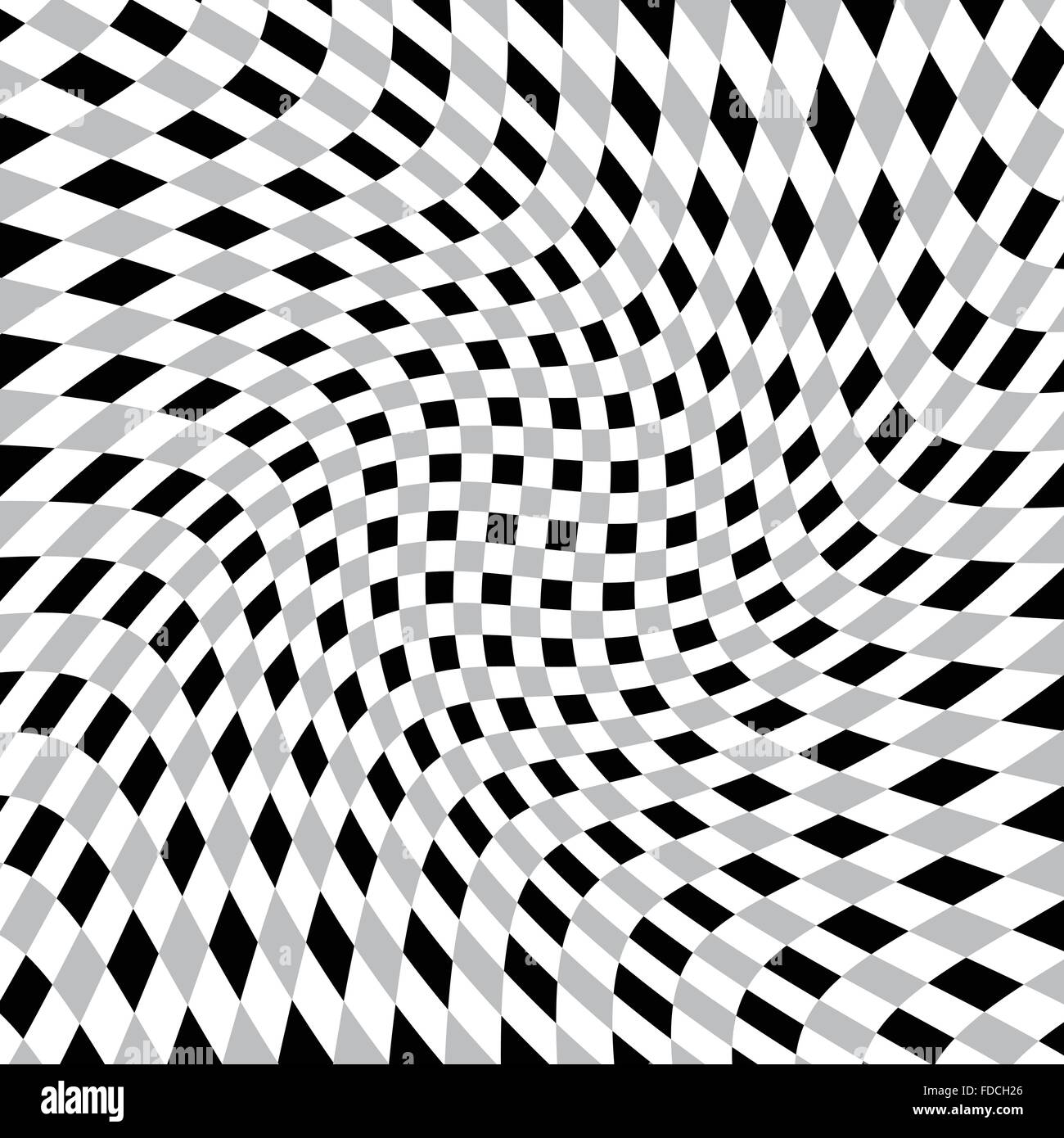 Grayscale, monochrome squared pattern with distortion effect Stock ...