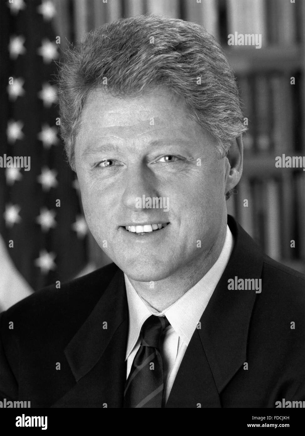Bill Clinton. Official White House portrait of President Bill Clinton, 4th January 1993 Stock Photo