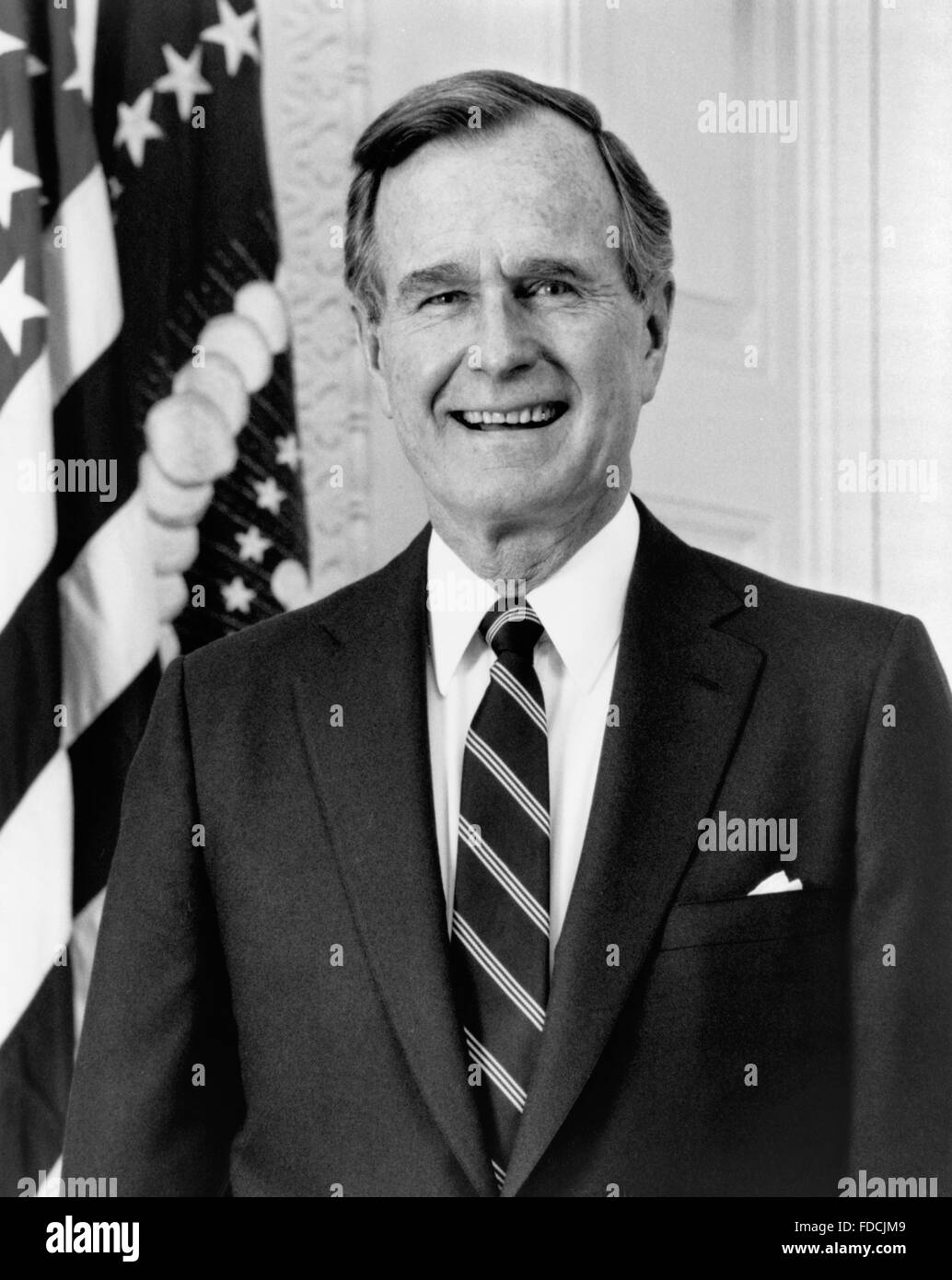 George H W Bush. Portrait of President George H W Bush, c.1989 Stock Photo
