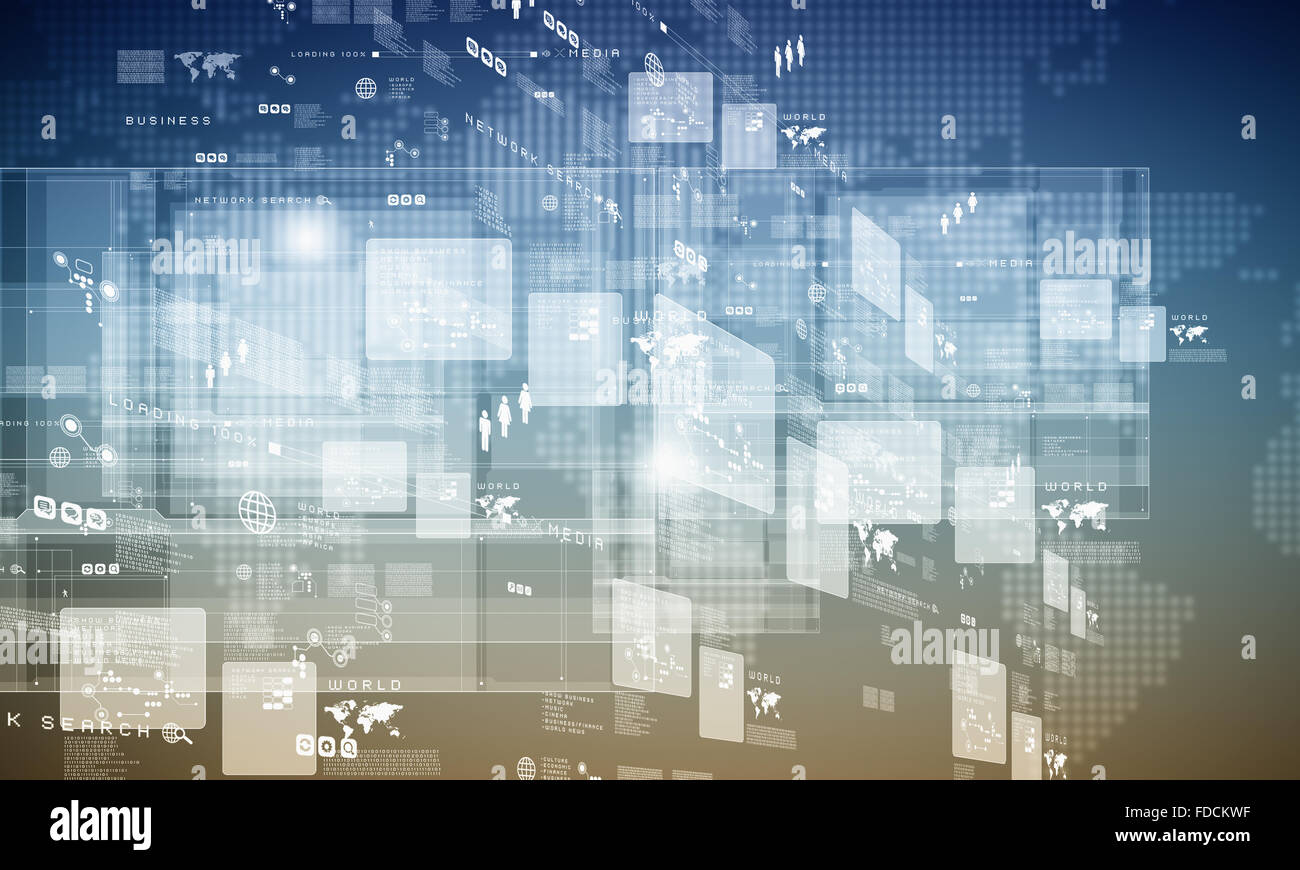 Background digital image with touch icons. Innovative technologies ...