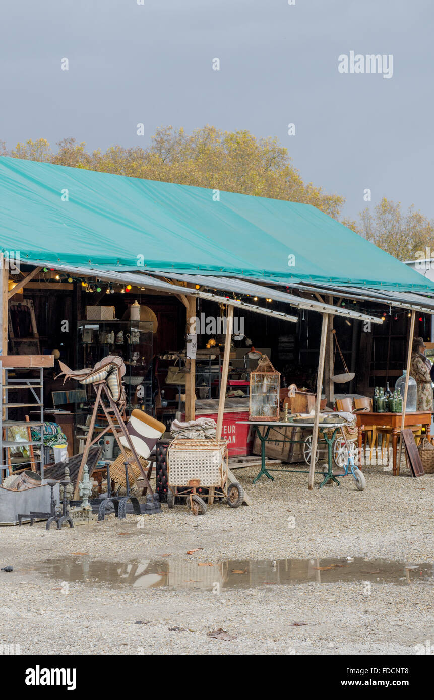 Stall at the Place des Quinconces antique/flea market in Bordeaux