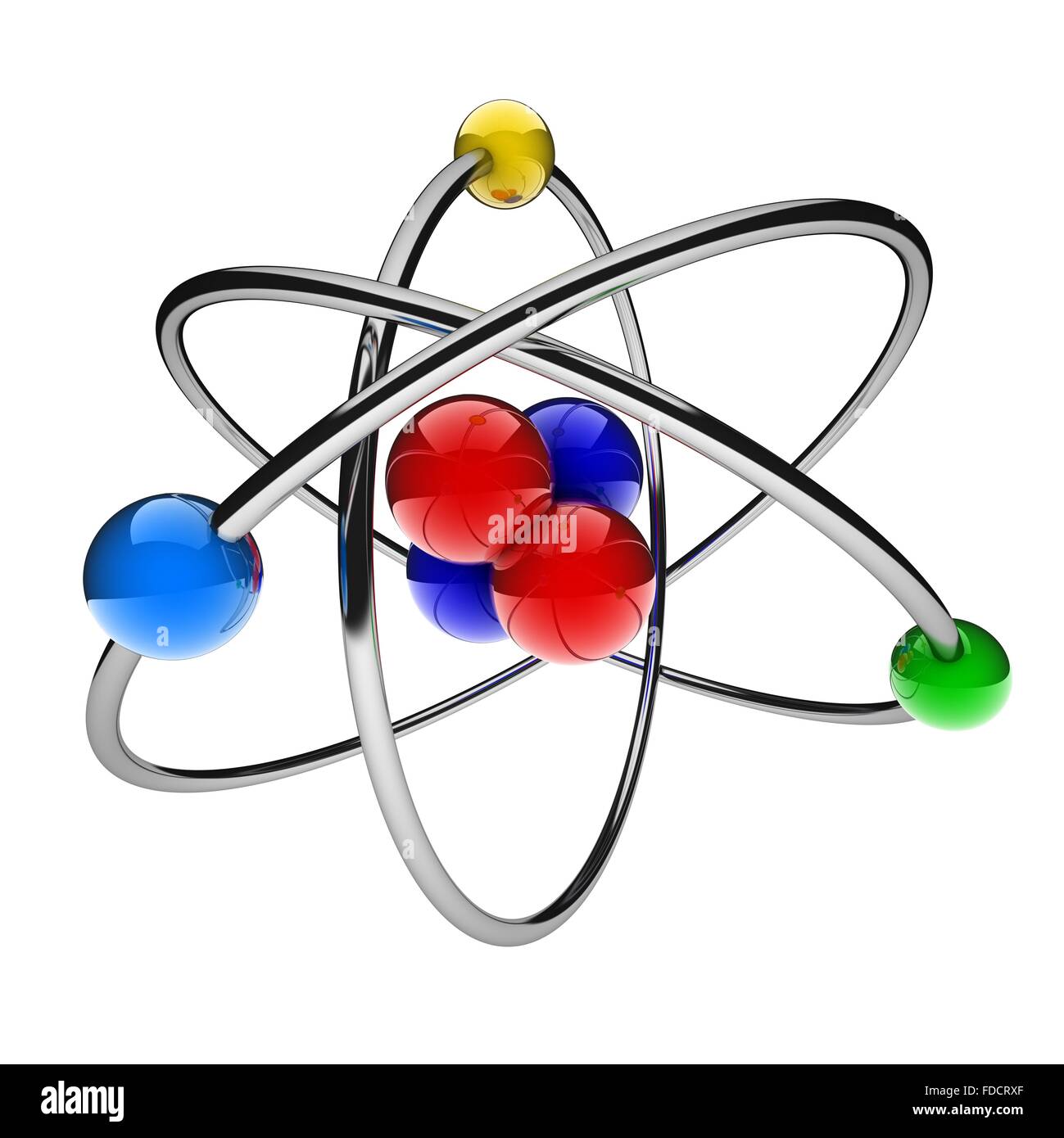 Abstract atom cgi (done in 3d, isolated) Stock Photo