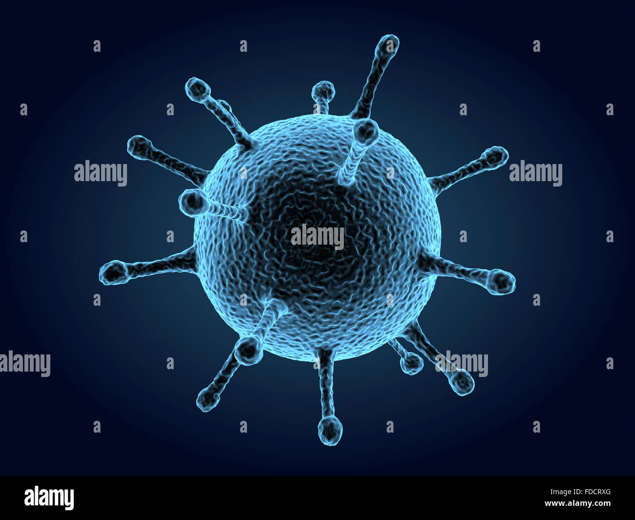 Abstract flu virus, blue (done in 3d) Stock Photo