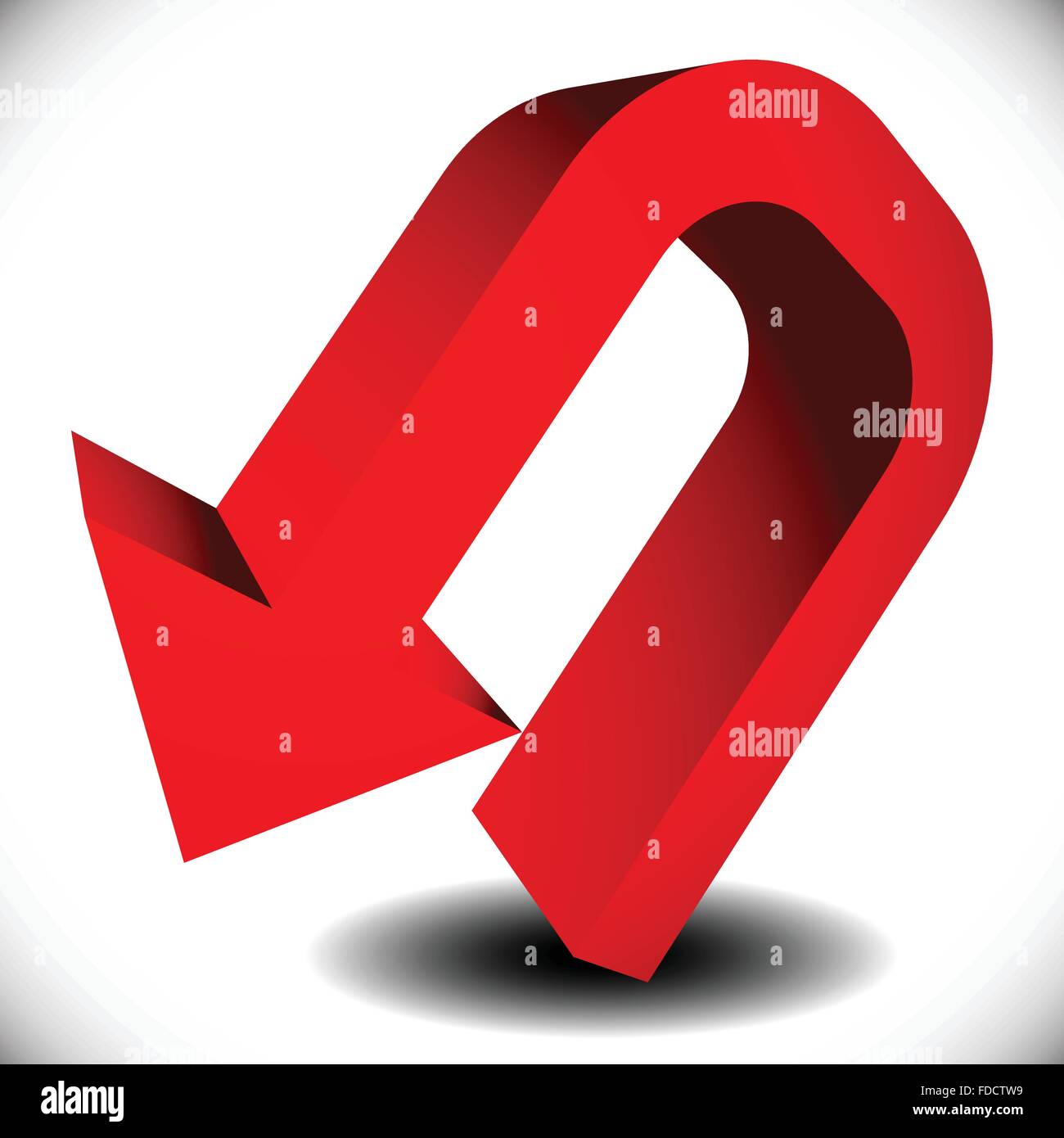 3d Red Curved Arrow Shadow Stock Vector Images Alamy 7174