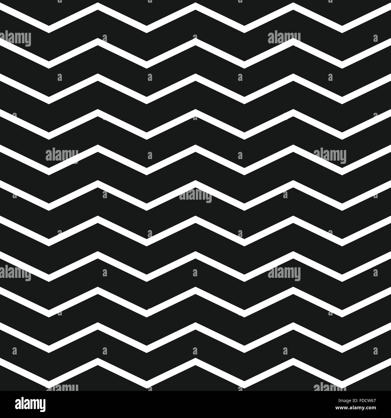 Horizontal zigzag or wavy lines monochrome pattern. Repeatable Stock