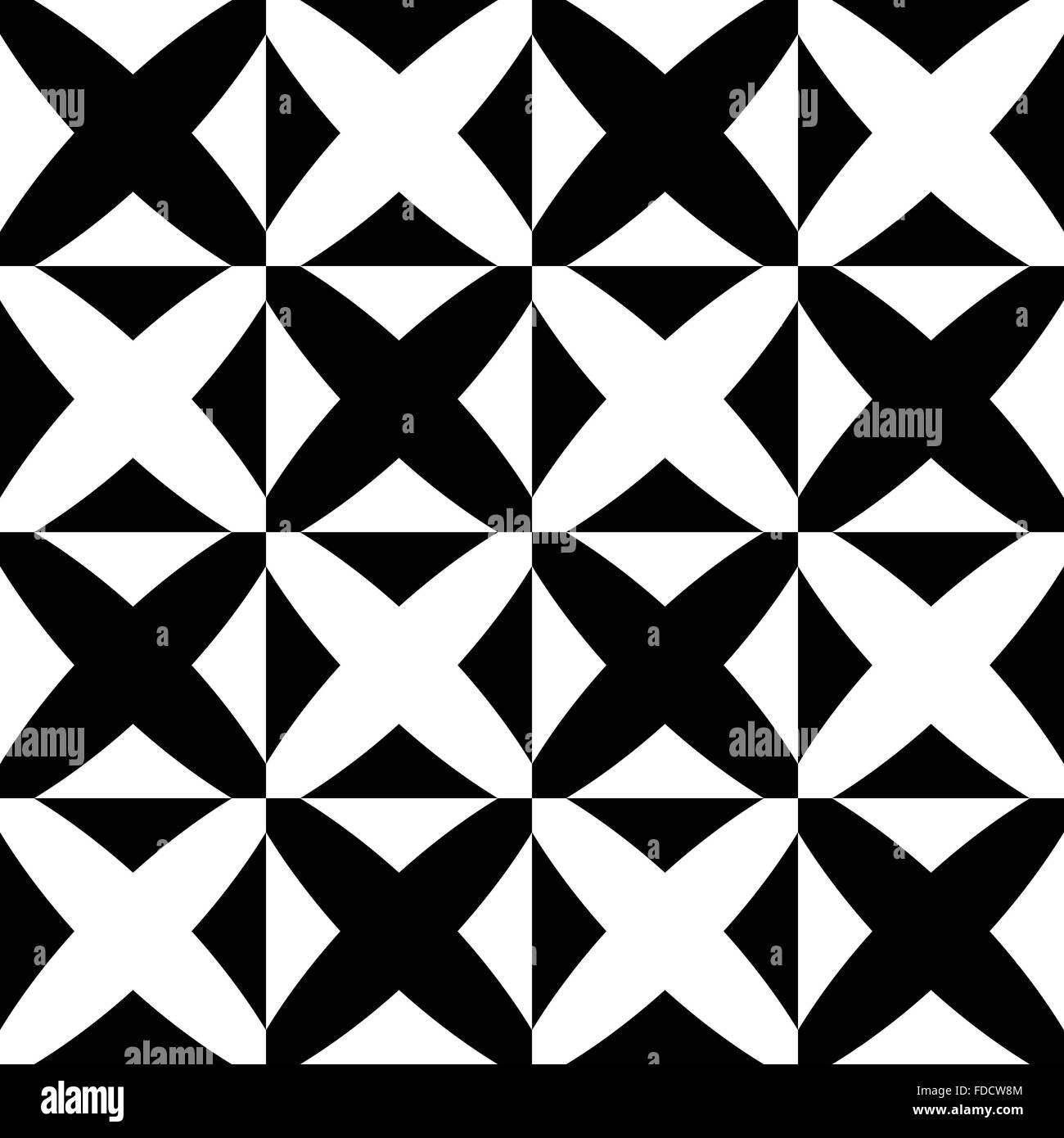 Seamless monochrome pattern with X shape, intersecting, crossing lines ...