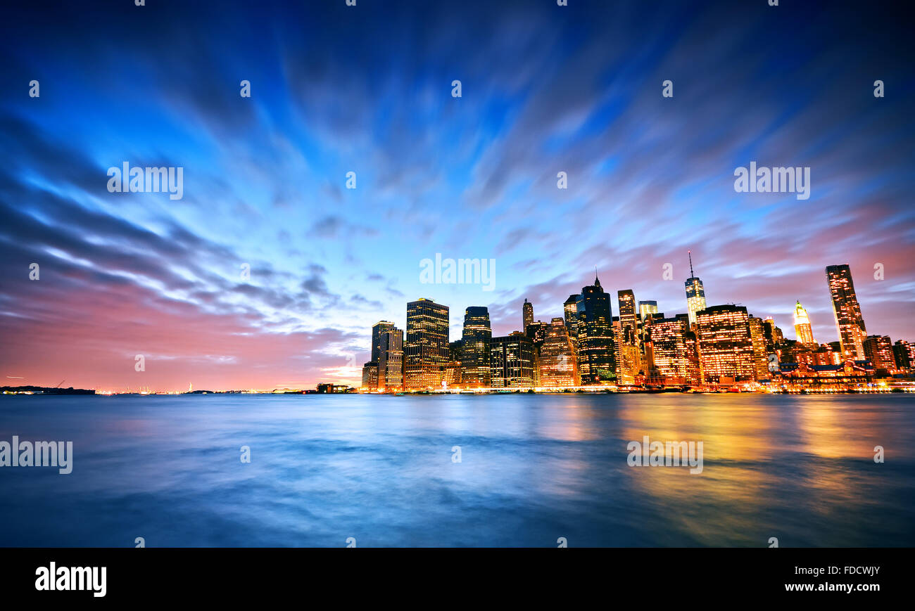 The Manhattan skyline at twilight Stock Photo - Alamy