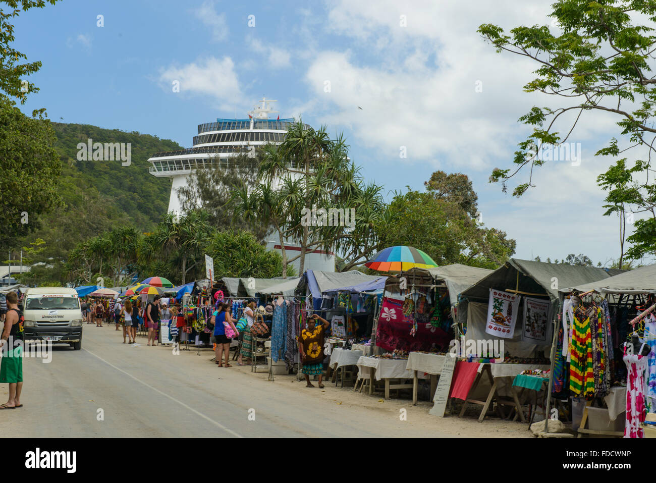 The cruise ship carnival spirit docked at port vila vanuatu stock