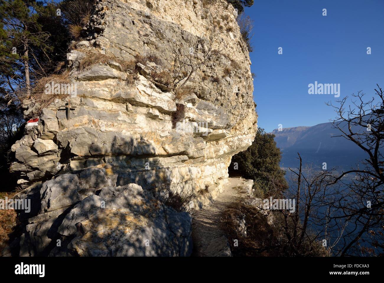Hiking Trail of Montecastello, Tignale, Lake Garda, Province of Brescia, Lombardy, Italy Stock Photo