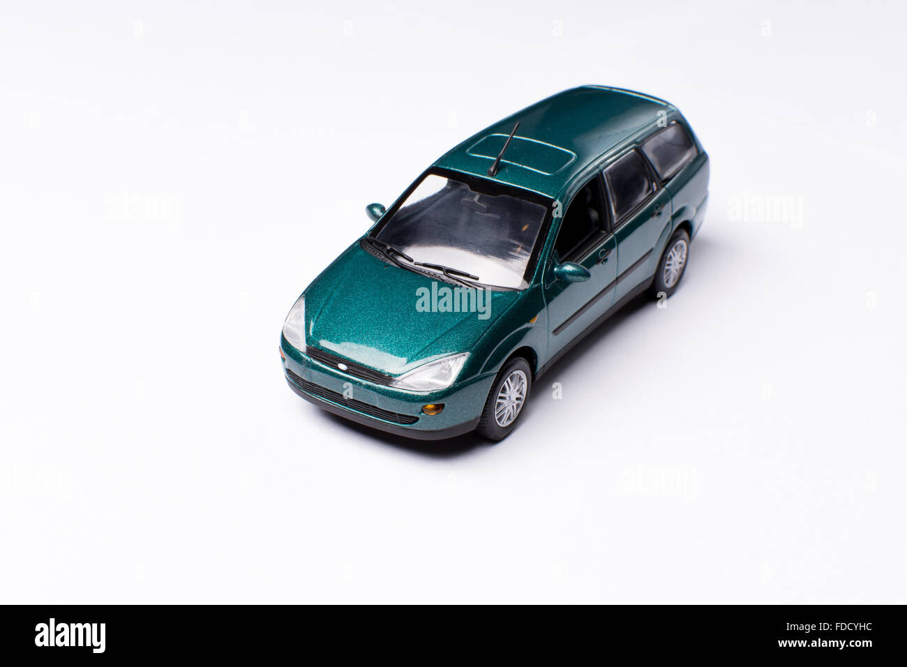 A scaled down model of a car (cars) shot on white background Stock Photo