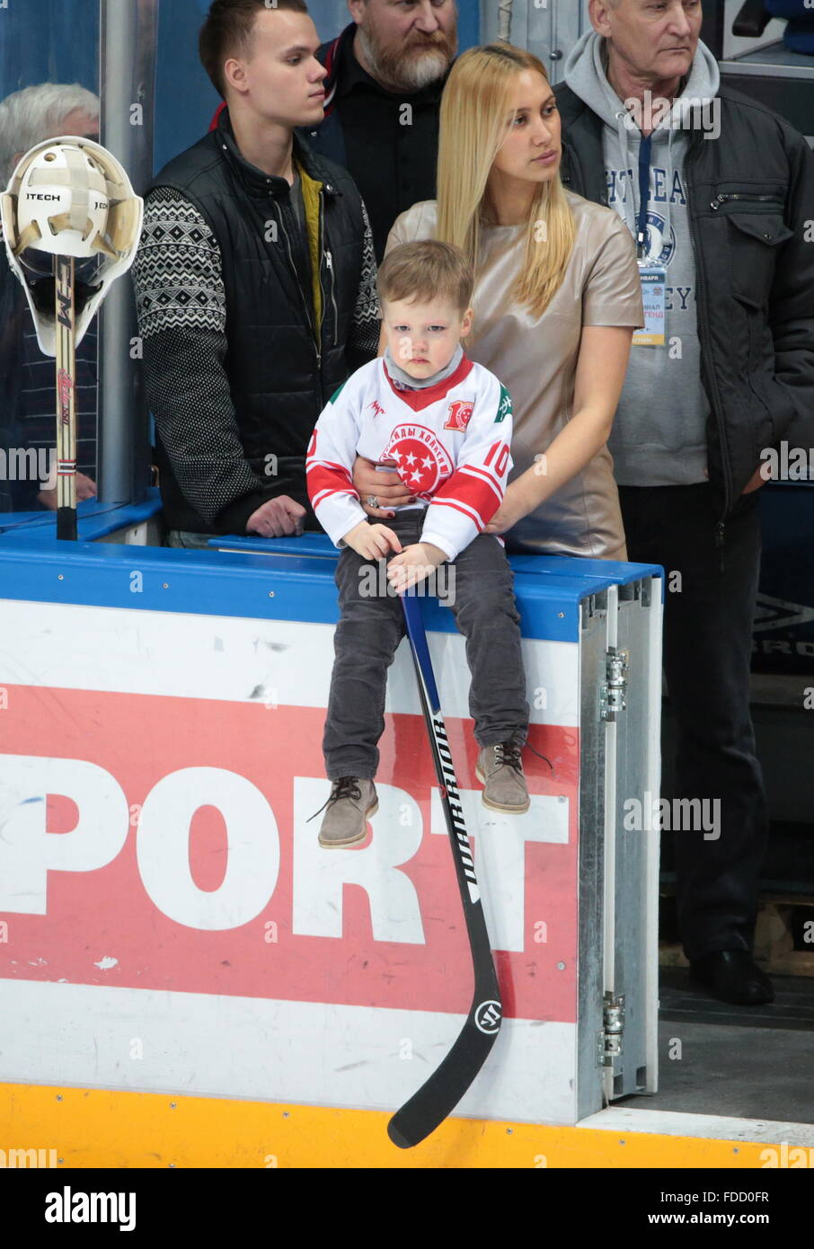 Moscow, Russia. 30th Jan, 2016. Pavel Bure's wife Alina and son ...