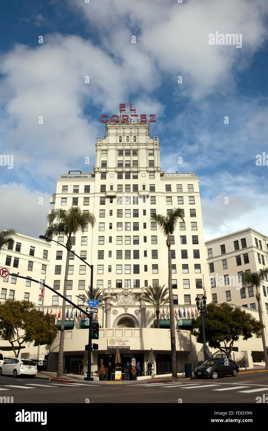 A view of the El Cortez hotel in San Diego Stock Photo