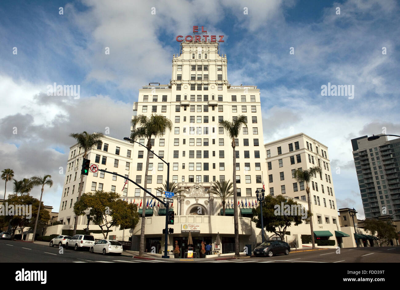 A view of the El Cortez hotel in San Diego Stock Photo