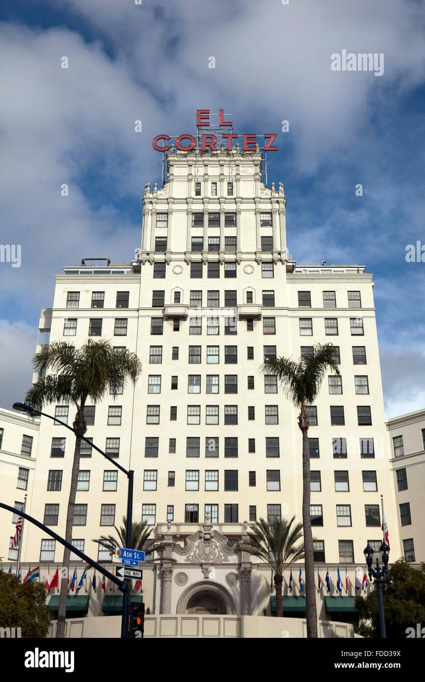 A view of the El Cortez hotel in San Diego Stock Photo