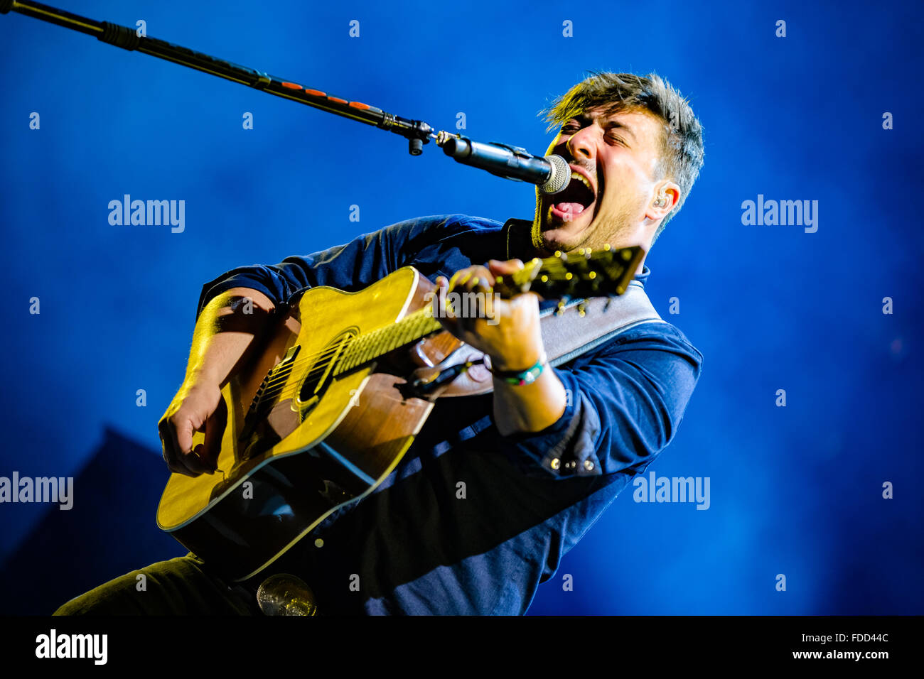 Marcus Oliver Johnstone Mumford of Mumford & Sons at Squamish Valley Music Festival in Squamish, BC on August 9th 2015 Stock Photo