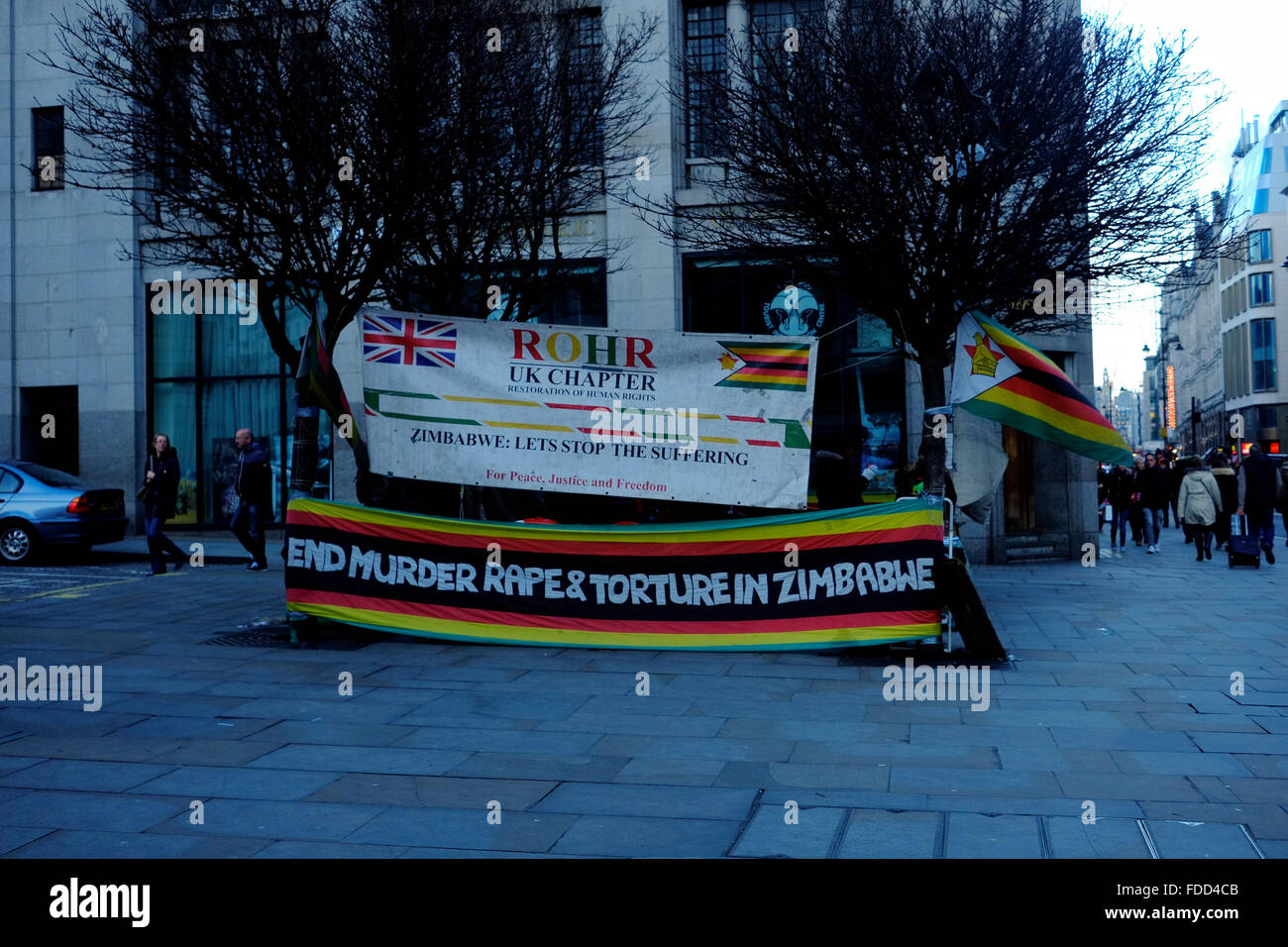 Zimbabwe with united kingdom flags hi-res stock photography and images