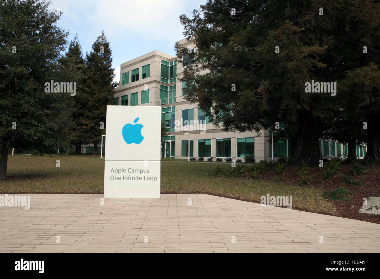 A view of Apple's headquarters in Cupertino, California Stock Photo