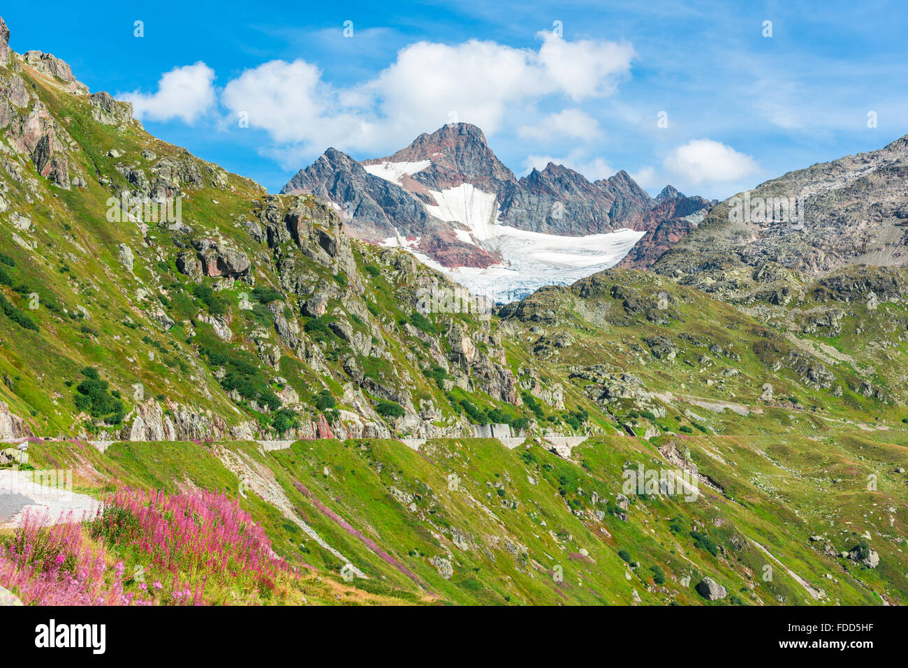 View to Steingletcher nearby Sustenpass in Swiss Alps Stock Photo