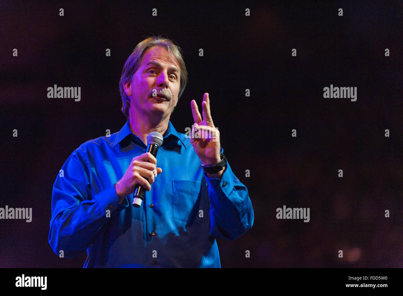 American television personality and blue collar comedian Jeff Foxworthy on stage. Stock Photo