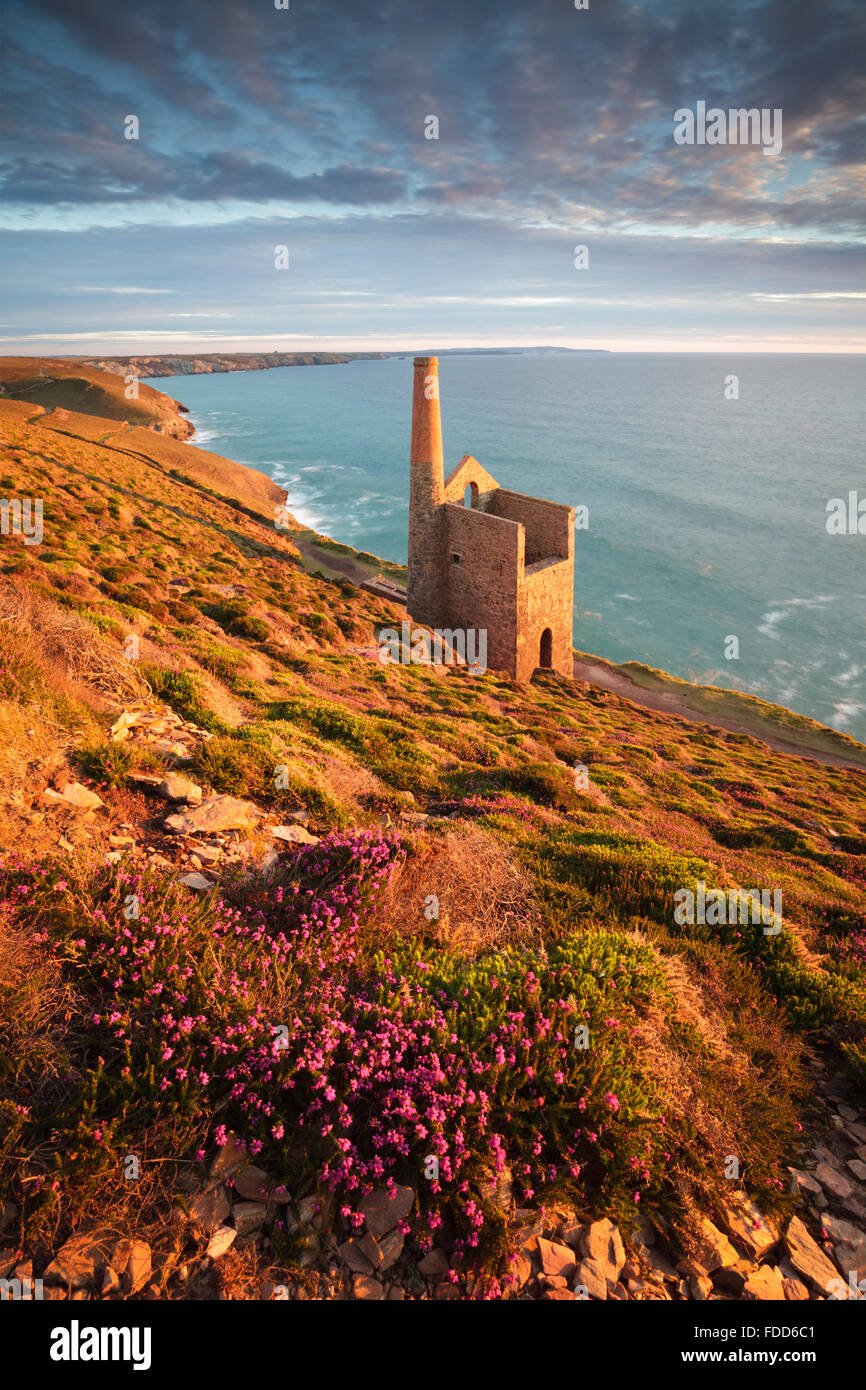 Engine House at Wheal Coates near St Agnes in Cornwall. Stock Photo