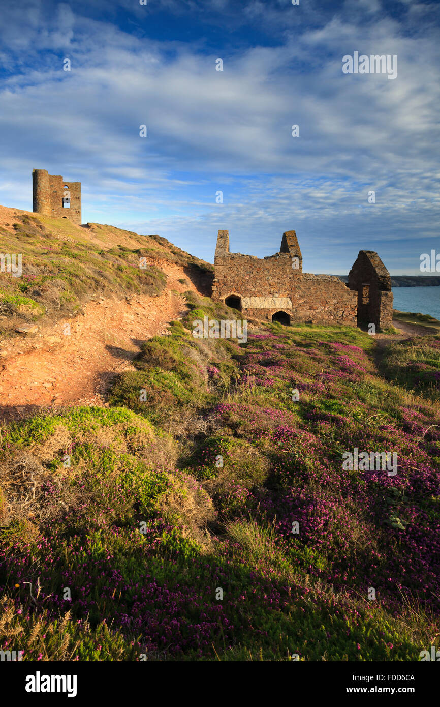 Engine House at Wheal Coates near St Agnes in Cornwall. Stock Photo