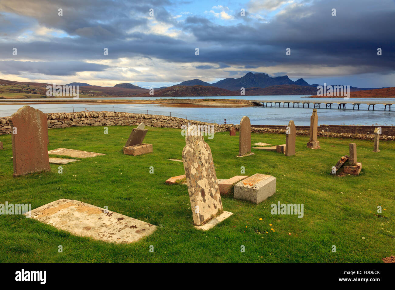 The Commonwealth War Cemetery on the Kyle of Tongue on the North Coast of Scotland Stock Photo