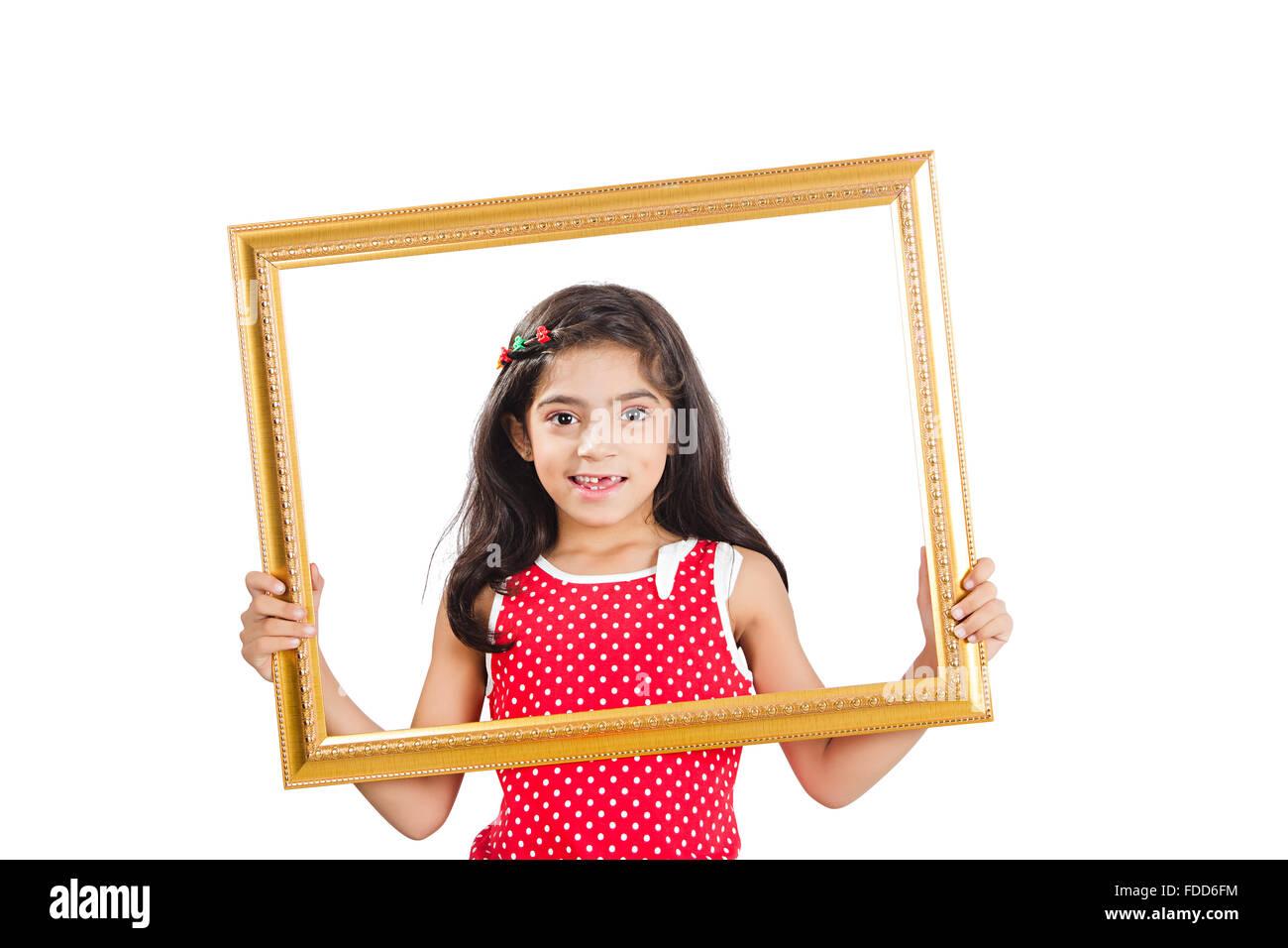1 Child Girl Frame Holding Showing Stock Photo - Alamy