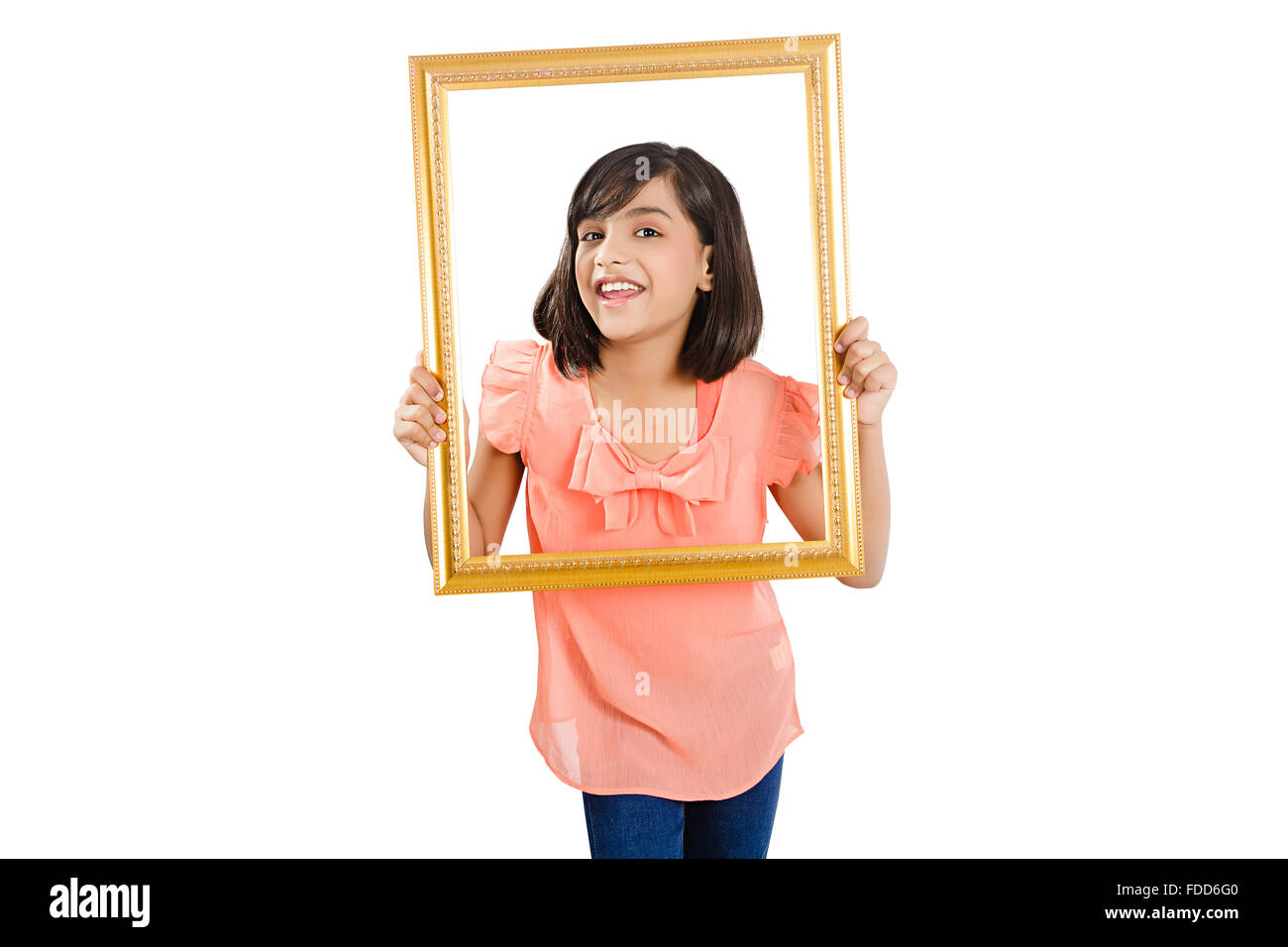 1 Child Girl Frame Holding Showing Stock Photo - Alamy