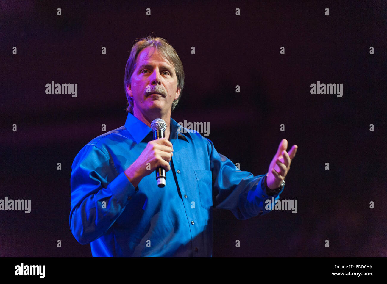 American television personality and blue collar comedian Jeff Foxworthy on stage. Stock Photo
