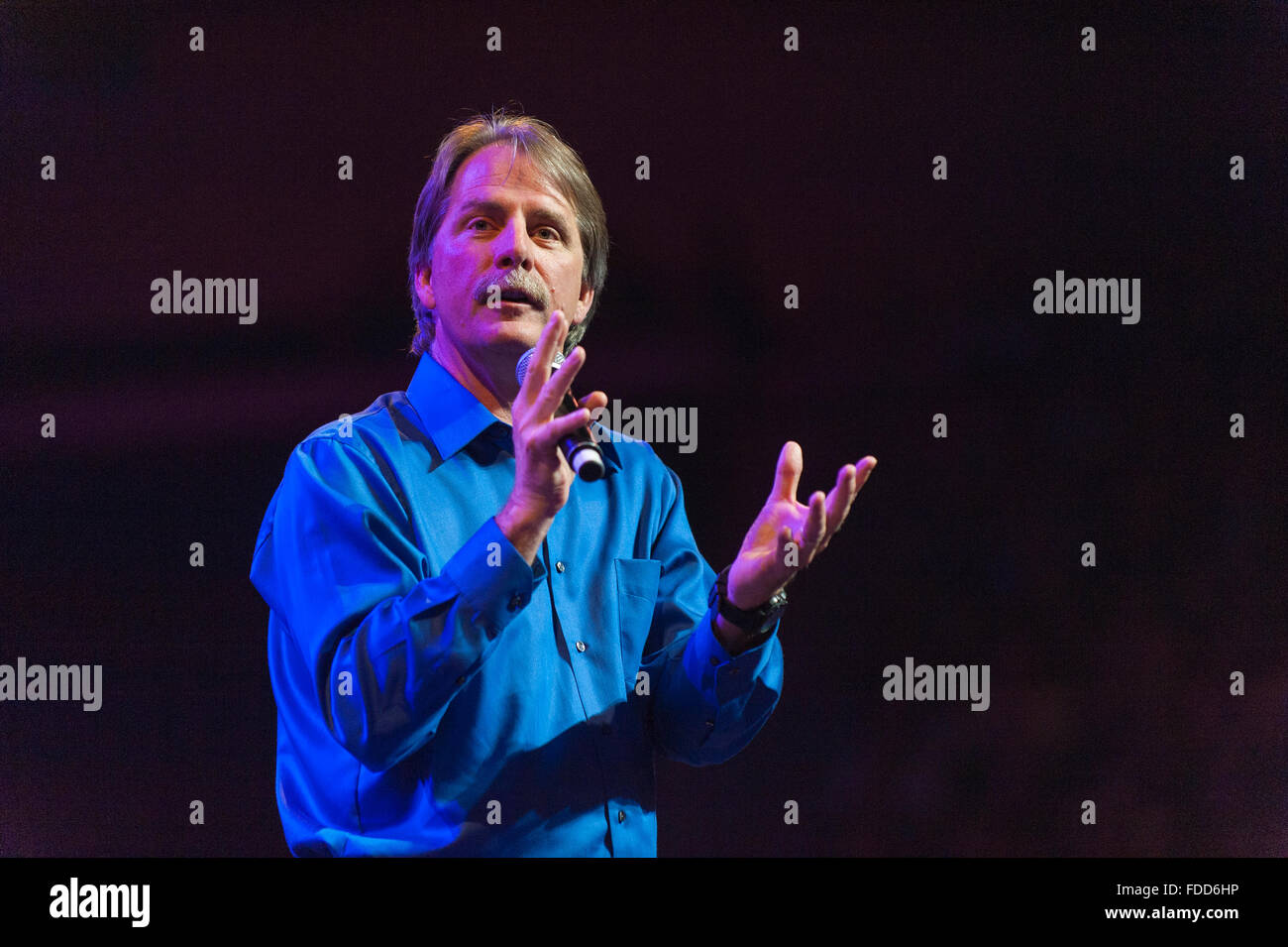 American television personality and blue collar comedian Jeff Foxworthy on stage. Stock Photo